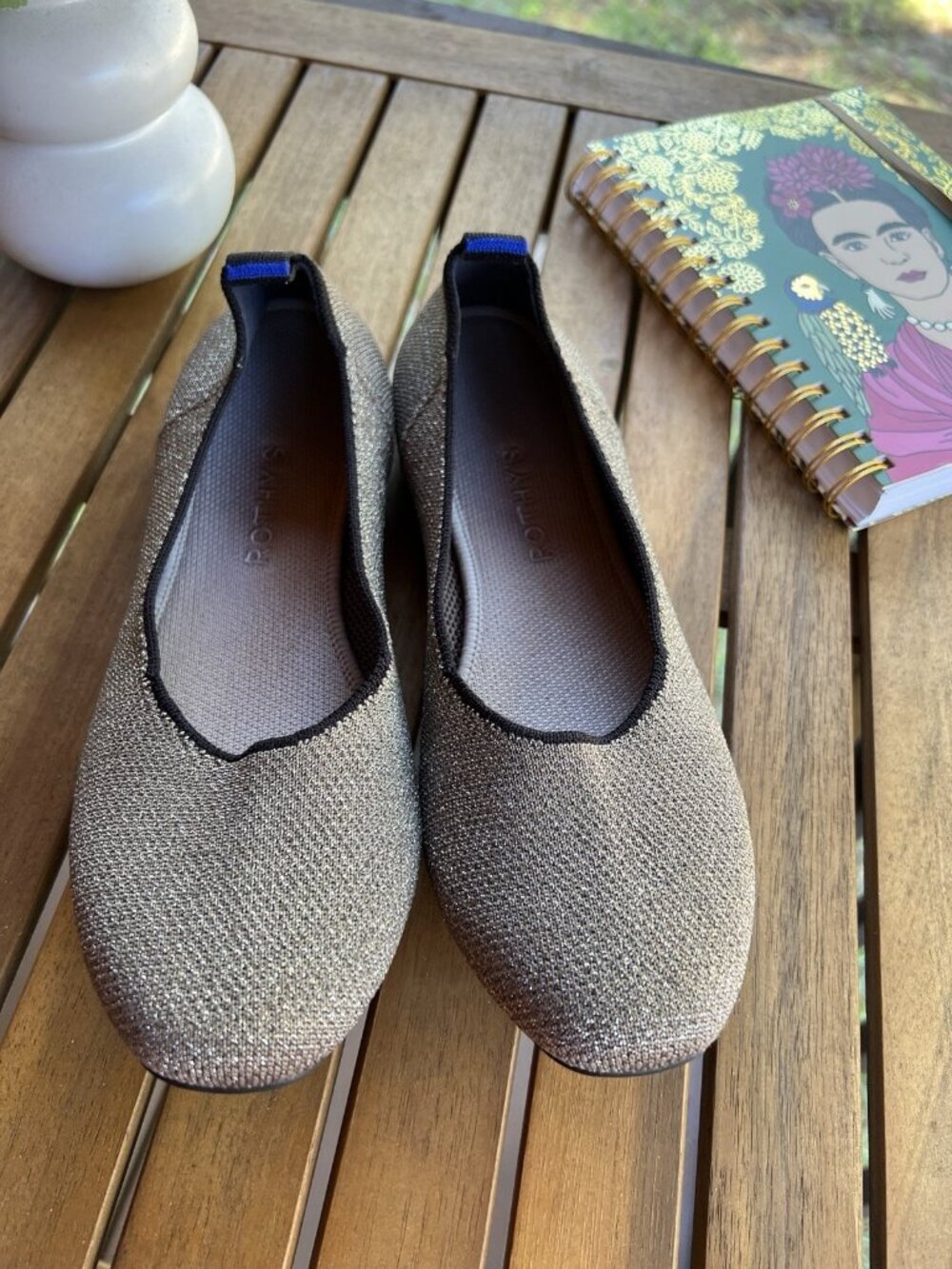Rothy’s The Flat Light Gold Metallic Ballet Flats Women’s US 10 Round Toe